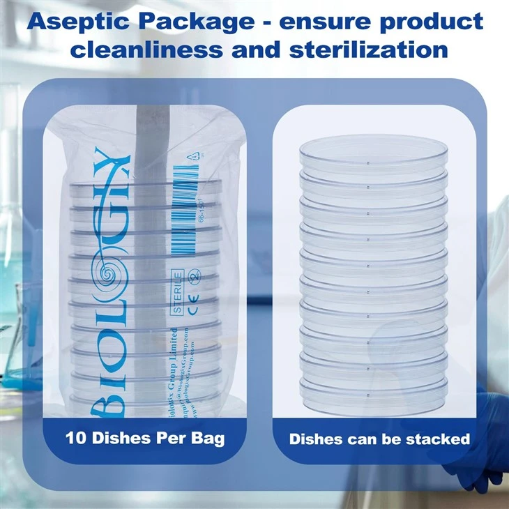 Laboratory Disposable Sterilized Plastic Petri Culture Dishes